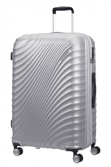 American Tourister Jetglam 77cm - Expanderbar Stor Metallic Silver