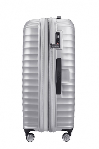 American Tourister Jetglam 77cm - Expanderbar Stor Metallic Silver