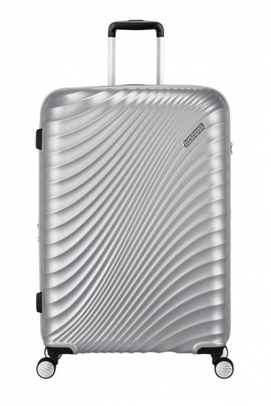 American Tourister Jetglam 77cm - Expanderbar Stor Metallic Silver