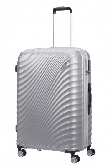American Tourister Jetglam 77cm - Expanderbar Stor Metallic Silver