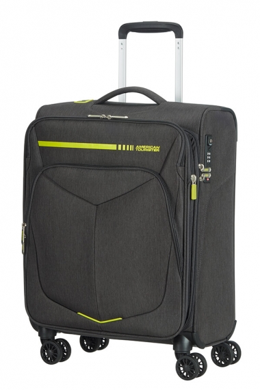 American Tourister Summerfunk 4-hjul 55cm - Kabinveske Utvidbar Svart/Neon Gul