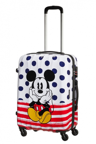 American Tourister Disney Legends 4-hjul 65cm - Mellomstor Mickey Blue Dots
