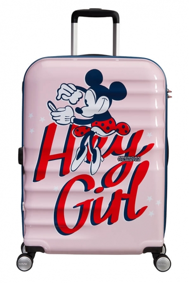 American Tourister Wavebreaker - Mellomstor Minnie Darling Pink