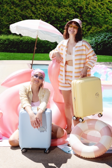 American Tourister Soundbox 55cm - Kabinkoffert Utvidbar Pastel Blue