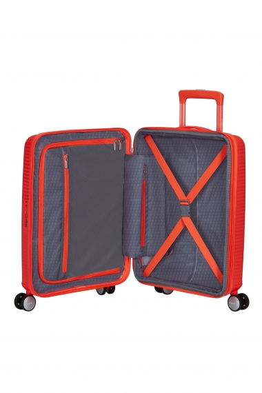 American Tourister Soundbox 55cm - Kabinkoffert Utvidbar Neon Orange
