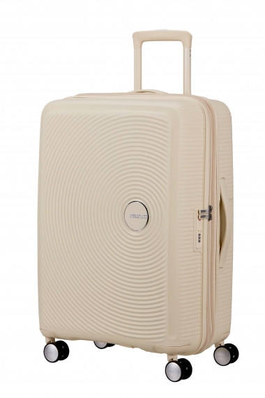 American Tourister Soundbox 67cm - Mellomstor Utvidbar Coconut Sand