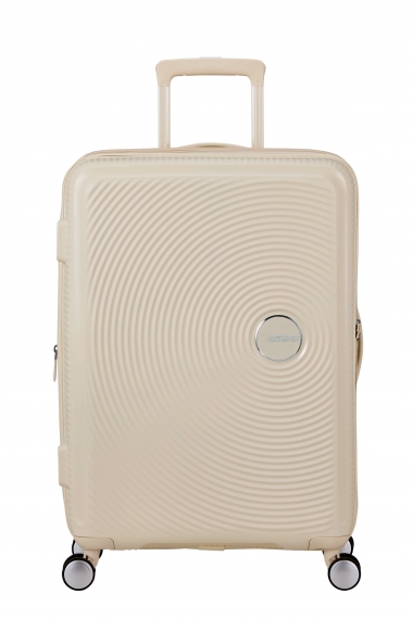 American Tourister Soundbox 67cm - Mellomstor Utvidbar Coconut Sand