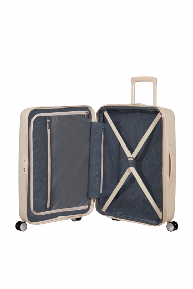 American Tourister Soundbox 67cm - Mellomstor Utvidbar Coconut Sand