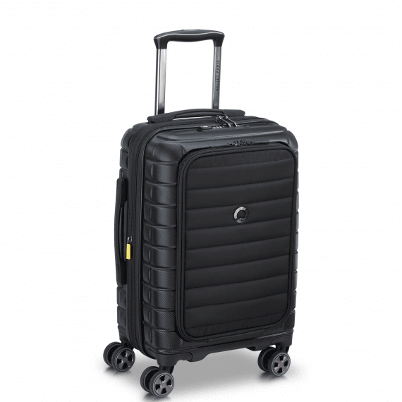 Delsey Shadow 5.0 55 cm - Kabinkoffert Front Pocket Soft Utvidbar Black