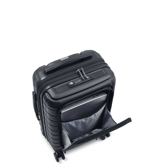 Delsey Shadow 5.0 55 cm - Kabinkoffert Front Pocket Soft Utvidbar Black