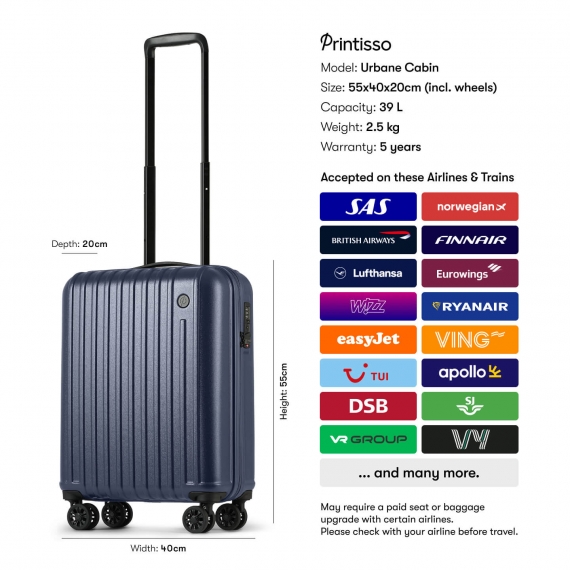 Kabinkoffert Printisso Urbane - Navy Blue